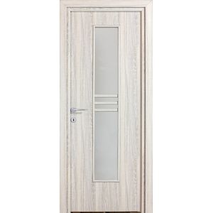 Usa de interior cu geam, gri, reversibila, mdf, 203 x 88 cm, toc inclus  Karpat