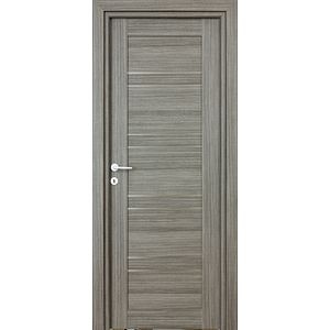 Usa interior Karina, cu geam, reversibila, MDF, 78 x 203 cm, negru periat