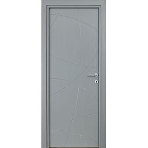 Usa de interior  gri, reversibila, mdf, 203 x 68 cm, toc inclus • Arc