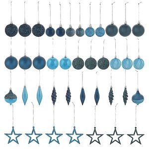 Set globuri de Craciun, 40 bucati, albastru
