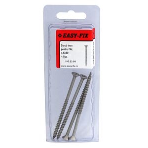 Suruburi PAL 4.5 x8 0 pz2 inoxa2, 4 buc