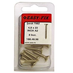 Suruburi inoxdin 7982 4.8 x 22, 8 buc