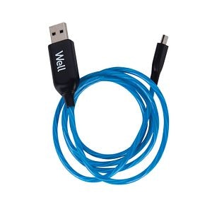 Well Cablu Micro.Usb Led 1M Blue