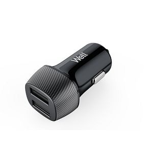Incarcator auto, 12 W, negru • Well PSUP-USB-C22401BK-WL