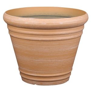 Ghiveci din plastic, maro, forma rotunda, 45 cm diametru • Verve