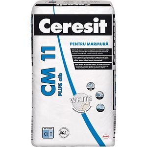 Adeziv standard pentru gresie si faianta CERESIT CM 11 Plus, alb, interior/exterior, 25 kg