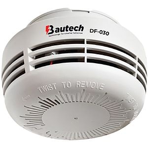 Senzor de fum BAUTECH DF-030, Baterie 9V, alb