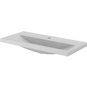 Lavoar pe blat GOODHOME Nira, ceramica, 80.4 x 36 cm, alb lucios