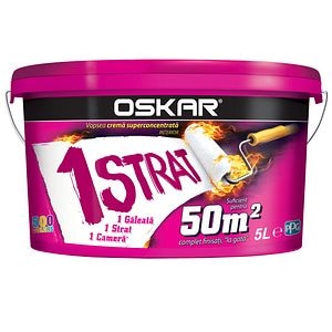 Vopsea lavabila Oskar 1 strat, alb, 5 L, Interior