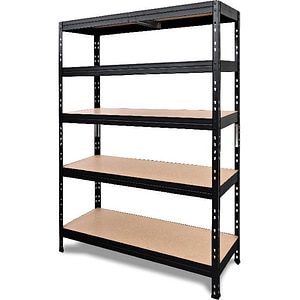 Raft atelier GOODHOME Rand, otel, 127.6 x 40 x 180 cm, negru