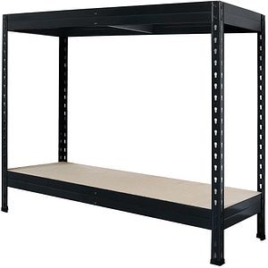 Extensie raft 2 polite GOODHOME Rivet, 90 x 97 x 60 cm, sarcina maxima/polita 250 kg, HDF si otel, negru