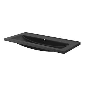 Lavoar baie GOODHOME Nira, ceramica, 100.4 x 45.5 cm, negru mat