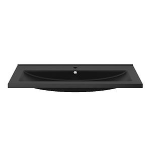 Lavoar baie ceramica, negru mat, montare pe blat, 100 cm  • GoodHome Nira
