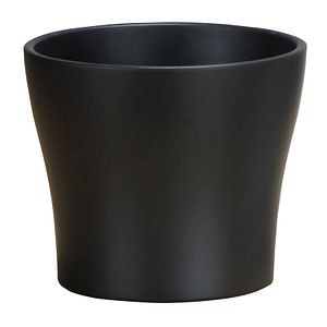 Ghiveci, rotund negru, 21 cm • Scheurich