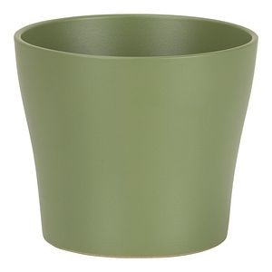 Ghiveci, rotund verde Oliva, 16.9 cm • Scheurich