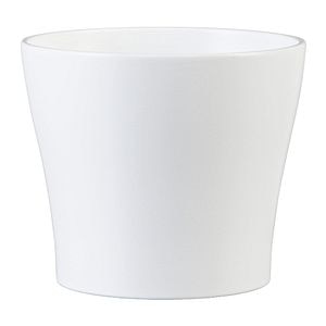 Ghiveci, rotund alb Panna, 19 cm • Scheurich