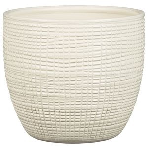 Ghiveci, rotund alb Vanilla, 12 cm • Scheurich