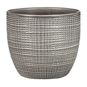 Ghiveci, rotund gri inchis, 25.5 cm • Scheurich