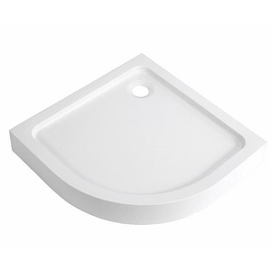 Cadita dus Dommel, semirotunda, ABS si acril, 90 x 90 x 15 cm, alb