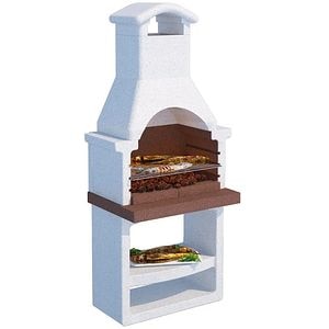 Gratar ciment refractar LINEA Cola, 81 x 58 x 196 cm, gri