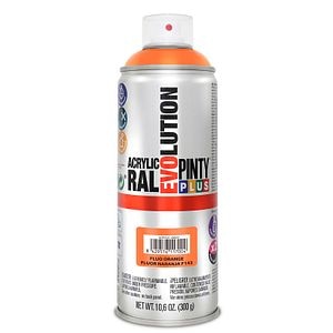 Vopsea spray acrilica, portocaliu fluorescent, 400 ml • Pintyplus Evolution