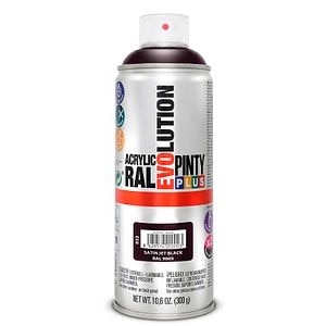 Vopsea spray acrilica, negru jet satin RAL 9005, 400 ml  Pintyplus Evolution