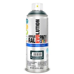Vopsea spray acrilica pe baza de apa, gri antracit RAL 7016, 400 ml • Pintyplus Evolution