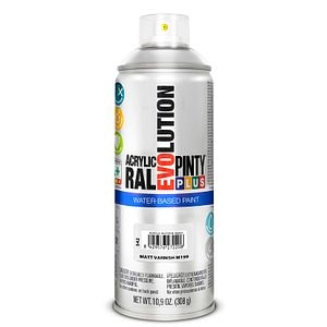 Vopsea spray acrilica pe baza de apa, lac transparent mat, 400 ml • Pintyplus Evolution