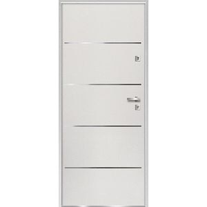 Usa de exterior pentru casa, metalica, alb, stanga, 205 x 88 cm • Fortia Cecina