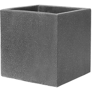 Jardiniera flori VERVE, lut, 30 x 30 x 30 cm, gri inchis