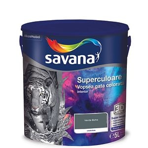 Vopsea lavabila Savana Superculoare, verde, 5 L, Interior