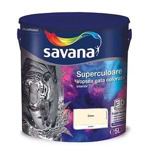 Vopsea lavabila Savana Superculoare, crem, 5 L, Interior