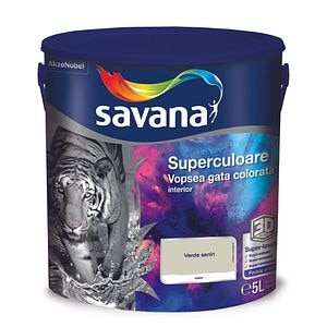 Vopsea lavabila Savana Superculoare, verde, 5 L, Interior