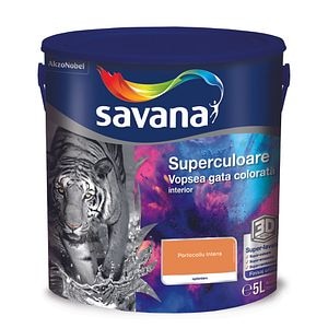 Vopsea lavabila Savana Superculoare, portocaliu, 5 L, Interior