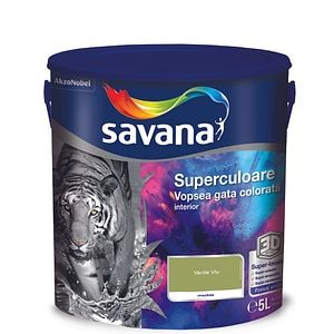 Vopsea lavabila Savana Superculoare, verde, 5 L, Interior