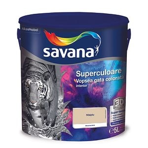 Vopsea lavabila Savana Superculoare, crem, 5 L, Interior