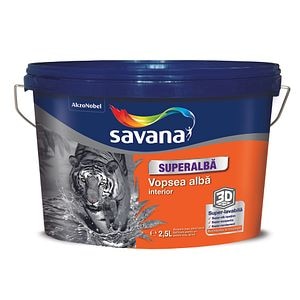 Vopsea lavabila Savana Superalba, alb, 2.5 L, Interior