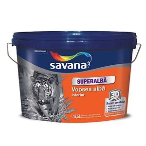 Vopsea lavabila Savana Superalba, alb, 8.5 L, Interior