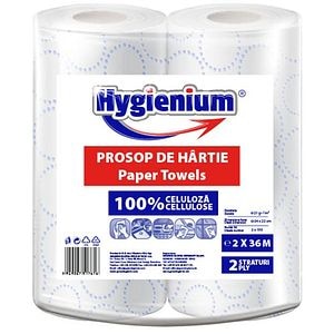 Prosoape de hartie HYGIENIUM, 2 straturi, 2 role