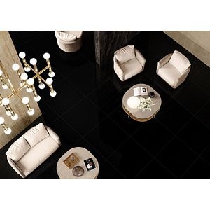 Gresie interior/exterior Plain, negru, 60 x 60 cm, lucioasa, 1.44 mp/cutie