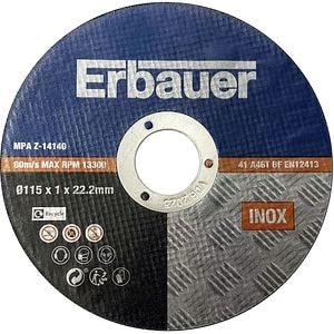 Disc polizor ERBAUER, metal, 115x22.2mm, 10 bucati