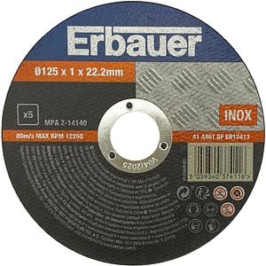 Disc polizor ERBAUER, metal, 125x22.2mm, 5 bucati