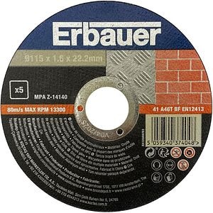 Disc taiere ERBAUER, 115x22.2mm, 5 bucati