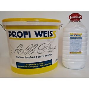 Pachet vopsea lavabila, alba, 15 L + amorsa 4 L Weiss
