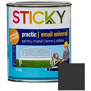 Vopsea Alchidica Sticky 11138, 0.6 l, negru