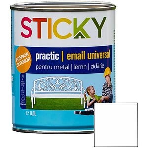 Vopsea Alchidica Sticky 11110, 0.6 l, alb