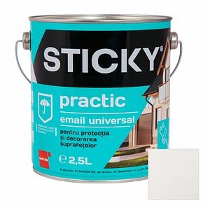 Vopsea Alchidica, Alb, 2.5L   Sticky Practic