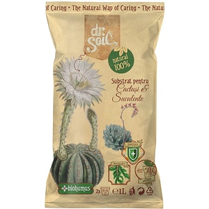 Substrat natural pentru cactusi si suculente Dr. Soil, 1 L