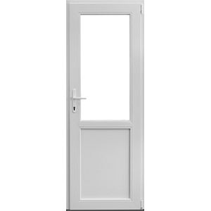 Usa exterior APLAST, cu geam, stanga, PVC, 68 x 195 cm, alb