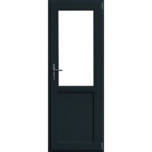 Usa exterior APLAST, cu geam, dreapta, PVC, 4 camere, 2/3, 88 x 205 cm, gri antracit